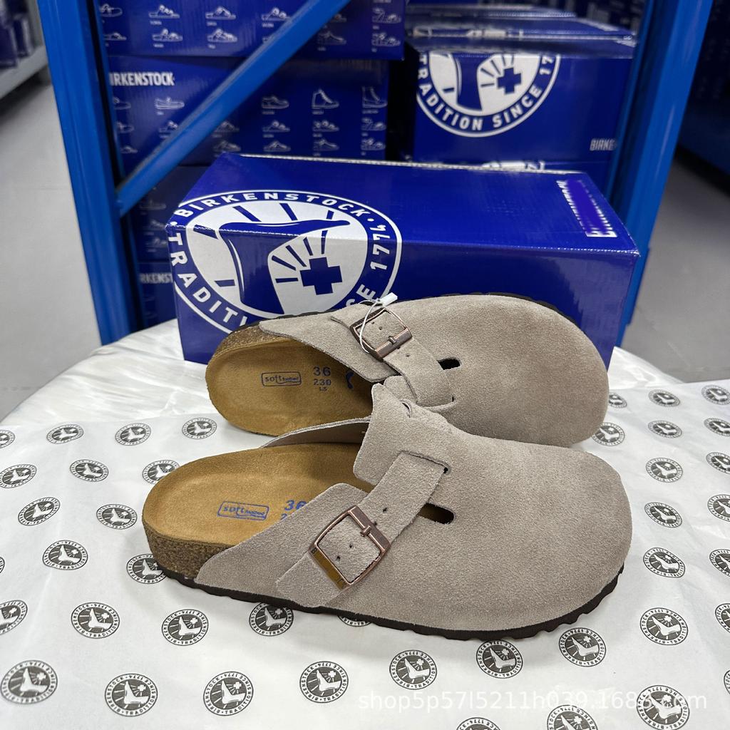 Boken Schuhe, Zehenkappen, Hausschuhe, Echtes Rindsleder, Kork, Retro Dicke Sohle, Japanischer Stil, Hässlich und Niedlich, Coole Outdoor-Hausschuhe