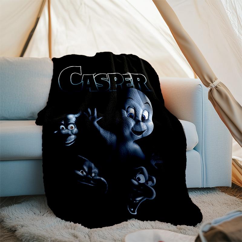 1pc Casper1 Theme Blanket - Digital Print, Polyester, Cozy for All Seasons, Perfect for Outdoor, and Travel