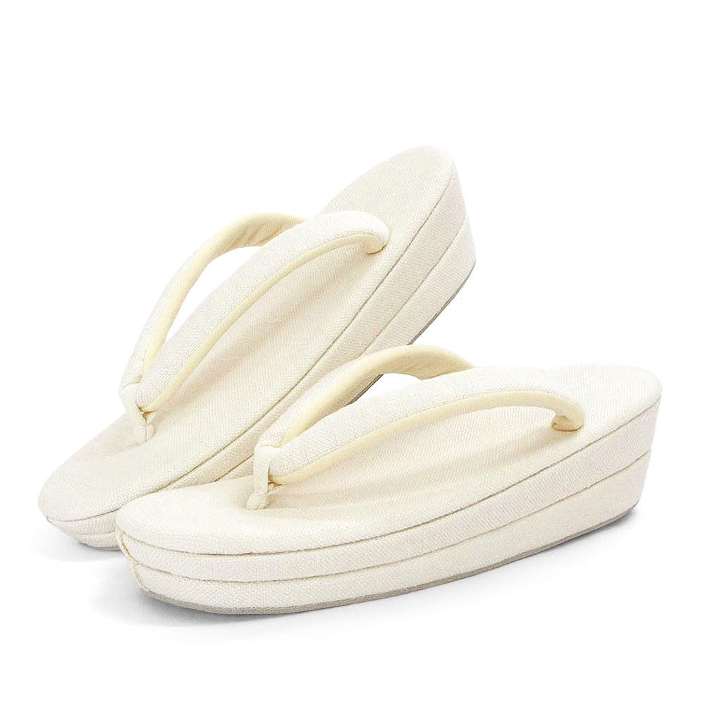 Kyoto Kashin Linen Zori Sandals with Pearl Tone for Street Wear Sizes 3L Perfect for Casual Komon Summer and More Women's 100% Finish,