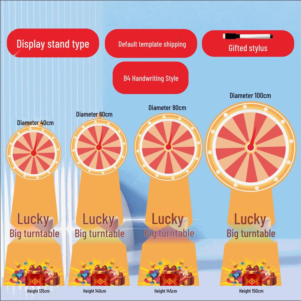 Writable Lucky Draw Big Turntable Board with Vertical Pointer