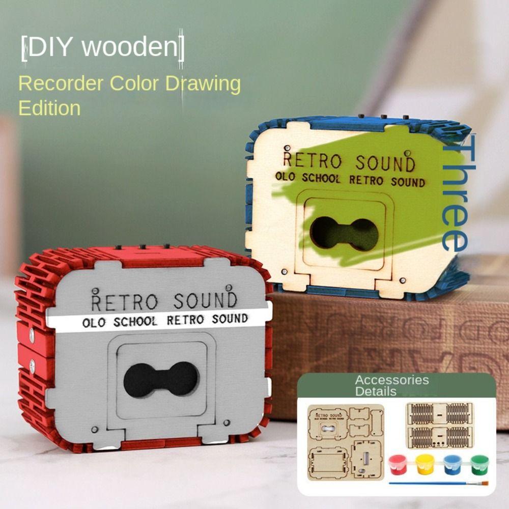 Wooden Wooden Tape Recorder Self-made Cassette Recorder Useful Assembly Tape Recorder  Friend Gift