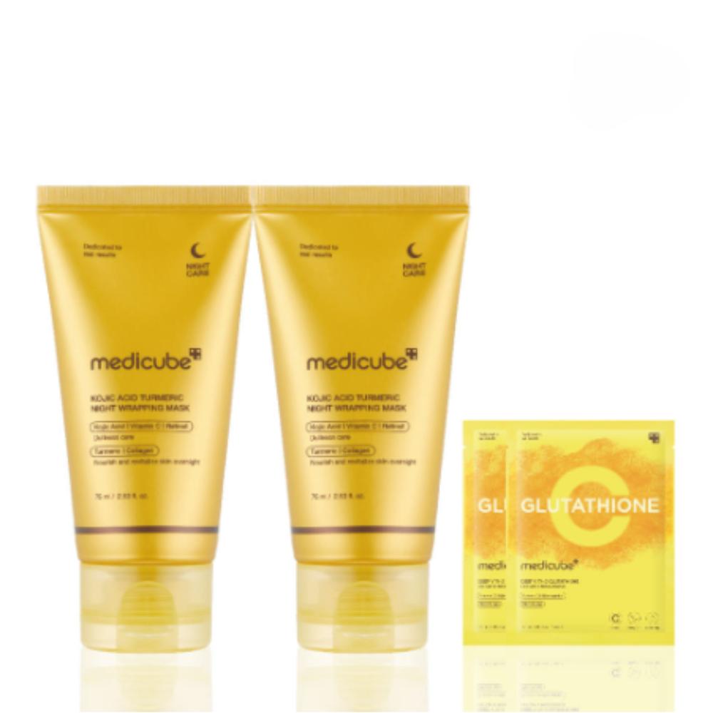 

Medicube Kojic Acid Turmeric Vita Toning Wrapping Mask 75ml × 2 Radiance & Tone-Care Gel Mask