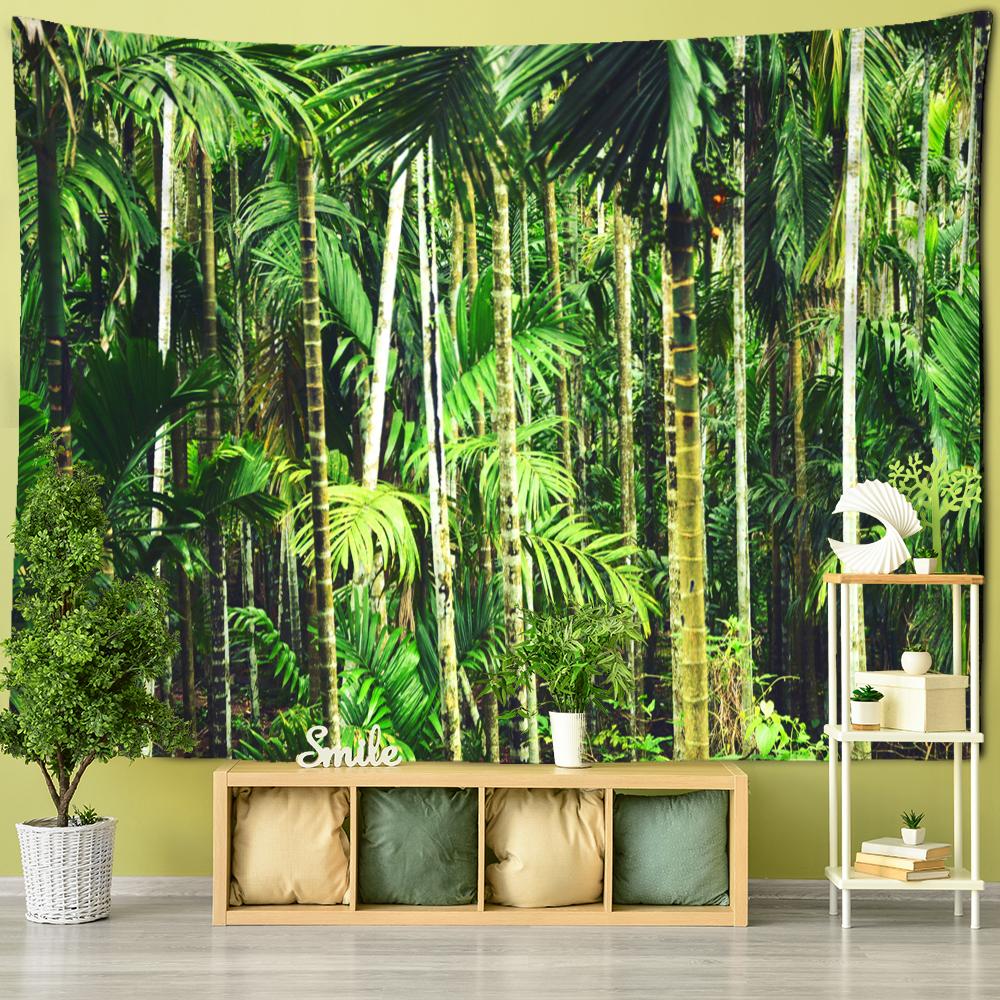 Red Maple Forest Tapestry Wall Hanging Psychedelic Witchcraft Bohemian Style Hippie Bedroom Home Decor