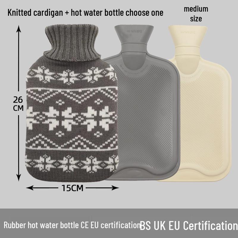 Explosion-Proof Hot Water Bottle: Rubber Design for Stomach and Feet, Long-Lasting Warmth