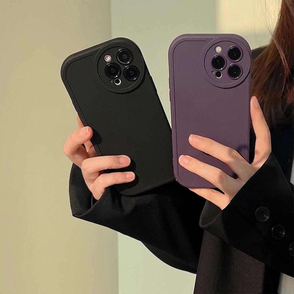Simple Solid Color IPhone14pro Compatible with 13pro Max Apple Phone Case 12 Silicone 11XR Set 15