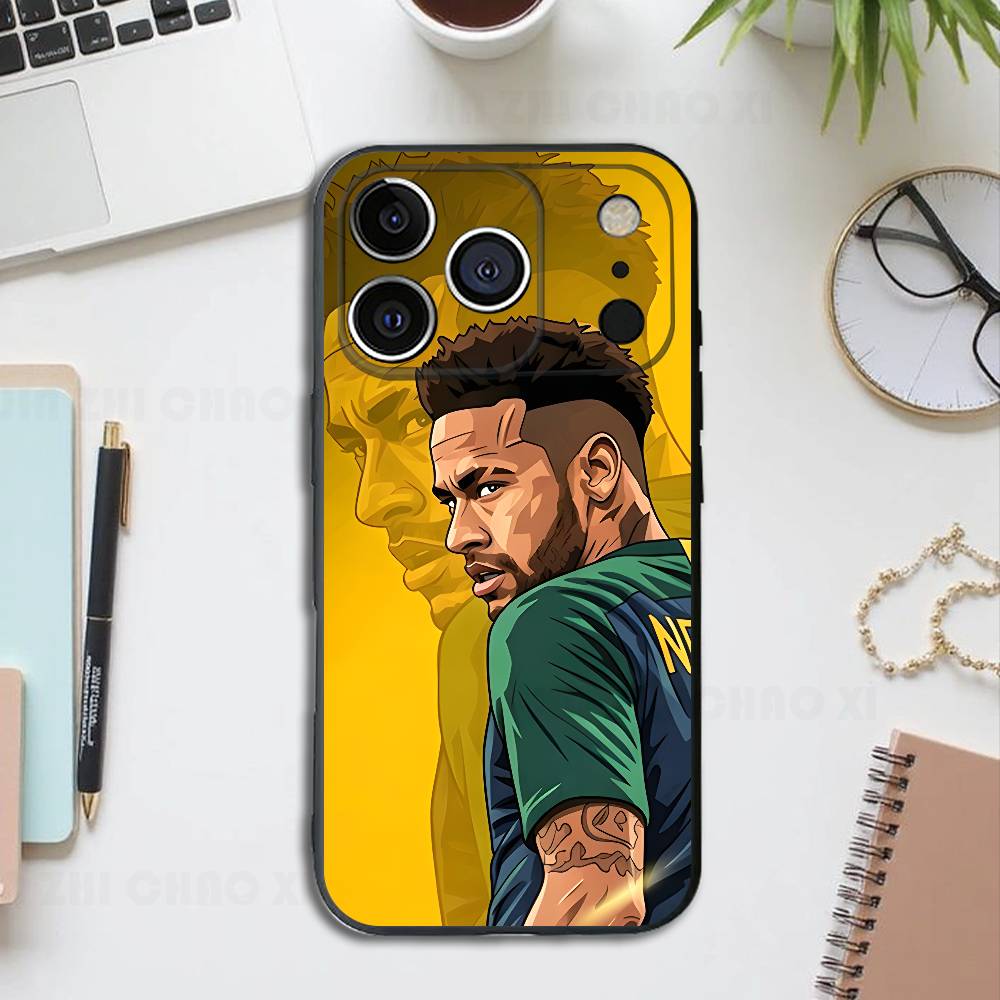 Football N-Neymar-S Black Phone Case For IPhone 17 16 15 14 13 12 13 12 11 Pro Max Plus XS XR Silicone Soft Back Cover