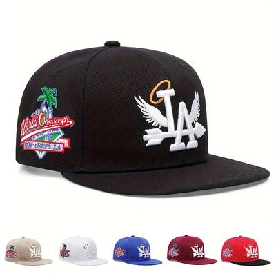Modne Unisex Czapki Baseballowe z Haftem LA Los Angeles Snapback Czapka Skrzydła Anioła Czapki Hip Hopowe Outdoor Regulowane Codzienne Kapelusze Przeciwsłoneczne