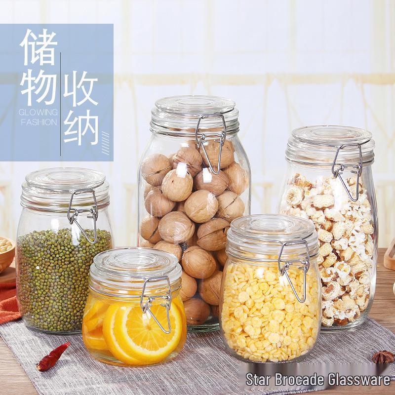 Stainless Steel Lid Glass Storage Jar for Tea, Food, Jam, and Honey