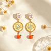 Painting Enamel Flower Dangle Earrings Creative Bohemian Dangle Earring  Party