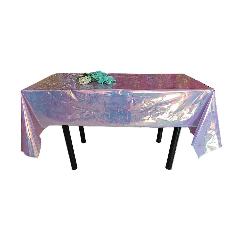 Iridescent Rainbow Plastic Tablecloth for Christmas or Birthday Parties