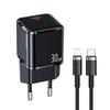 Ładowarka Sieciowa 30W USAMS Power Delivery USB-C Czarna + Kabel USB-C Do Lightning