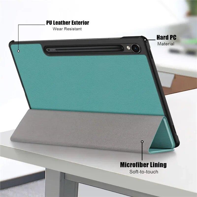 Tablet Leather Case for Samsung Galaxy Tab S9 FE S9FE 2023 Case 10.9 Inch Folding Stand Magnetic Smart Folio Tablet for Samsung Tab S9 FE Case
