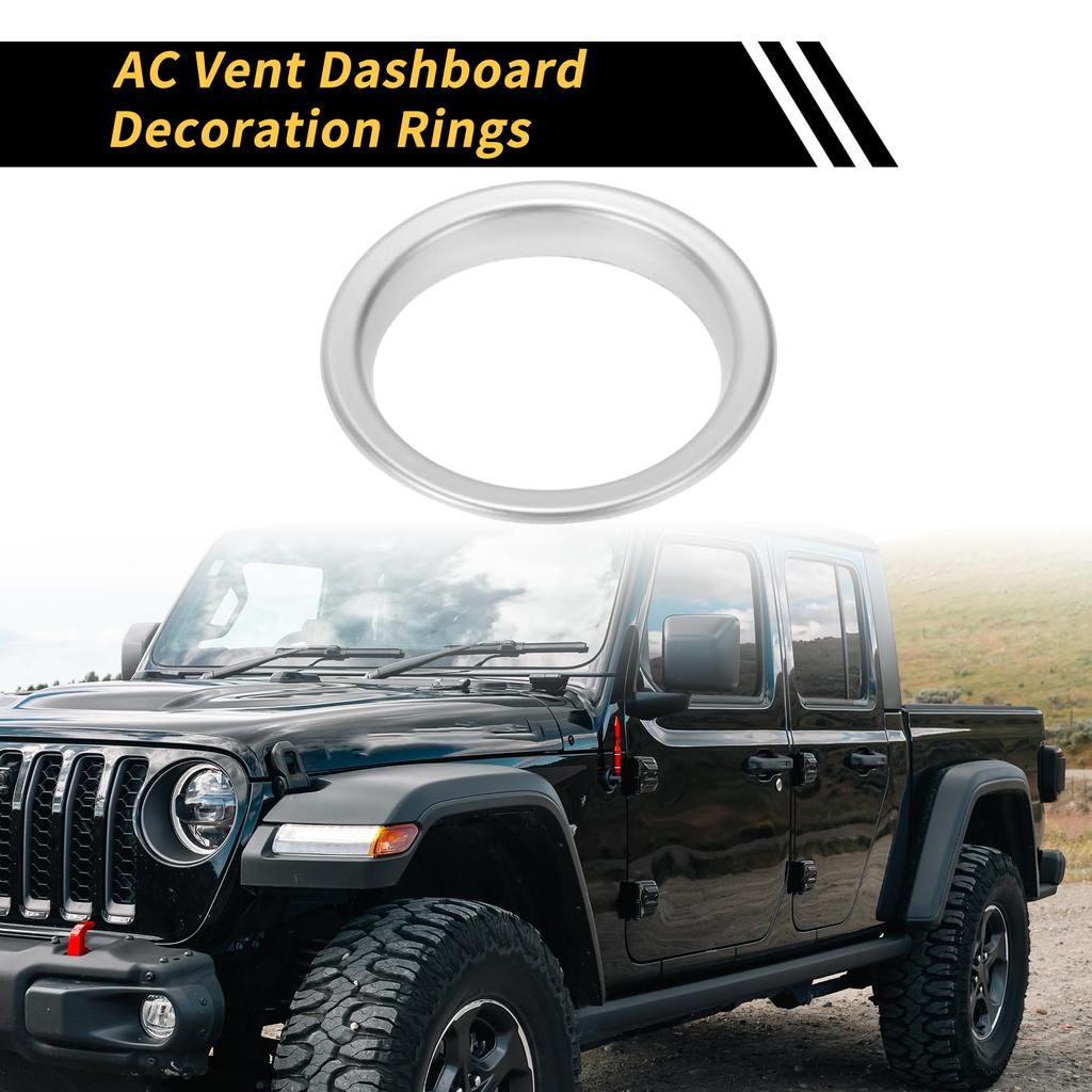 REPAIROCK Jeep 4pcs AC Vent Dashboard Decorative Rings for Wrangler JL JLU 2018-2020 Air