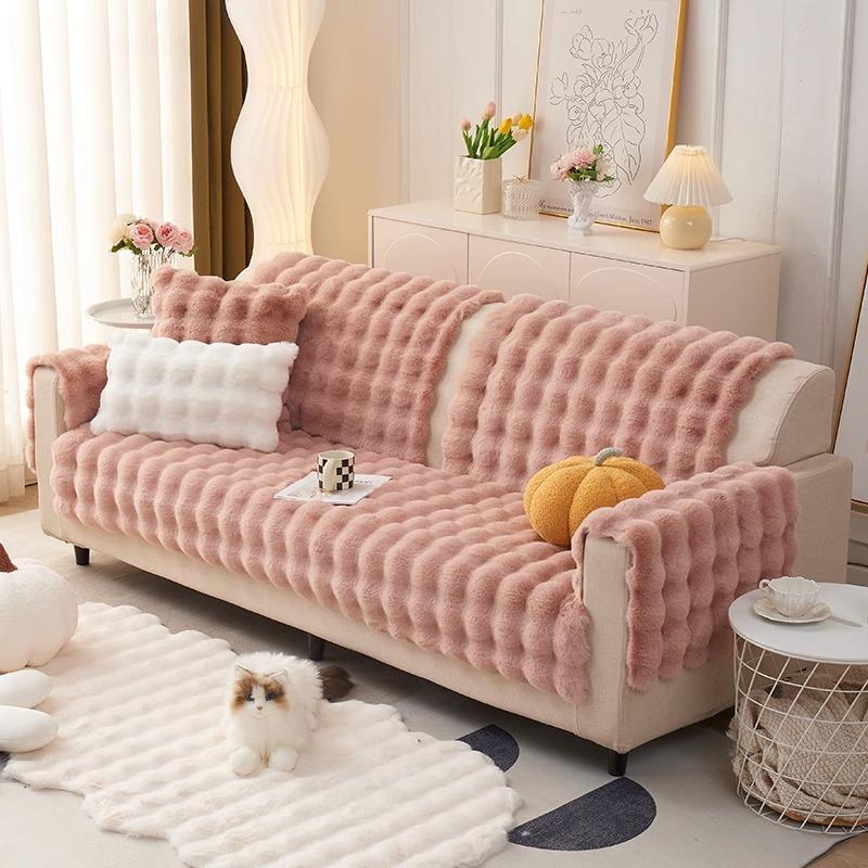 Non-slip Sofa Towel Dog Pet Sofa Cushion Winter Thicken Plush Corner Sofa Cover Sectional Chaise Longue Couch Mat Multi-size