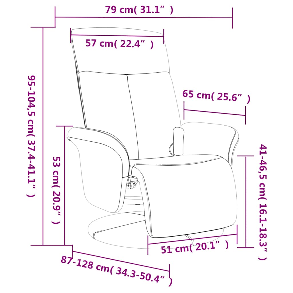 Massage Chair with Footrest Blue Fabric