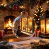 Palline di Plastica per Festa Ornamento Luminoso Storia di Natale, Palla Appesa 3D Luminosa con LED Caldo, Mini Decorazione Festiva da Interno/Esterno Festività