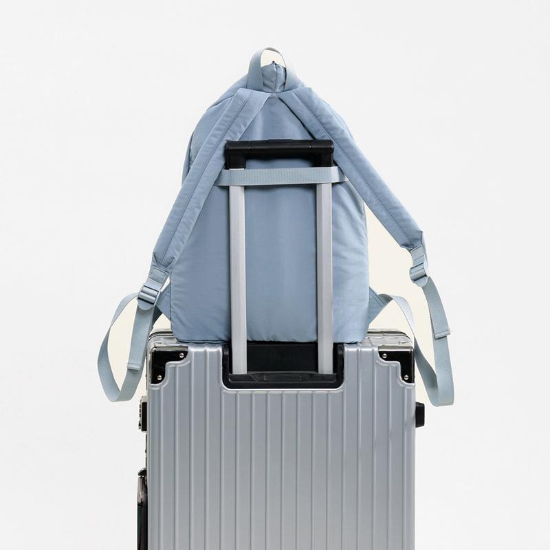 Women's Solid Color Backpack Men's Nylon Backpack Large Capacity Student Schoolbag