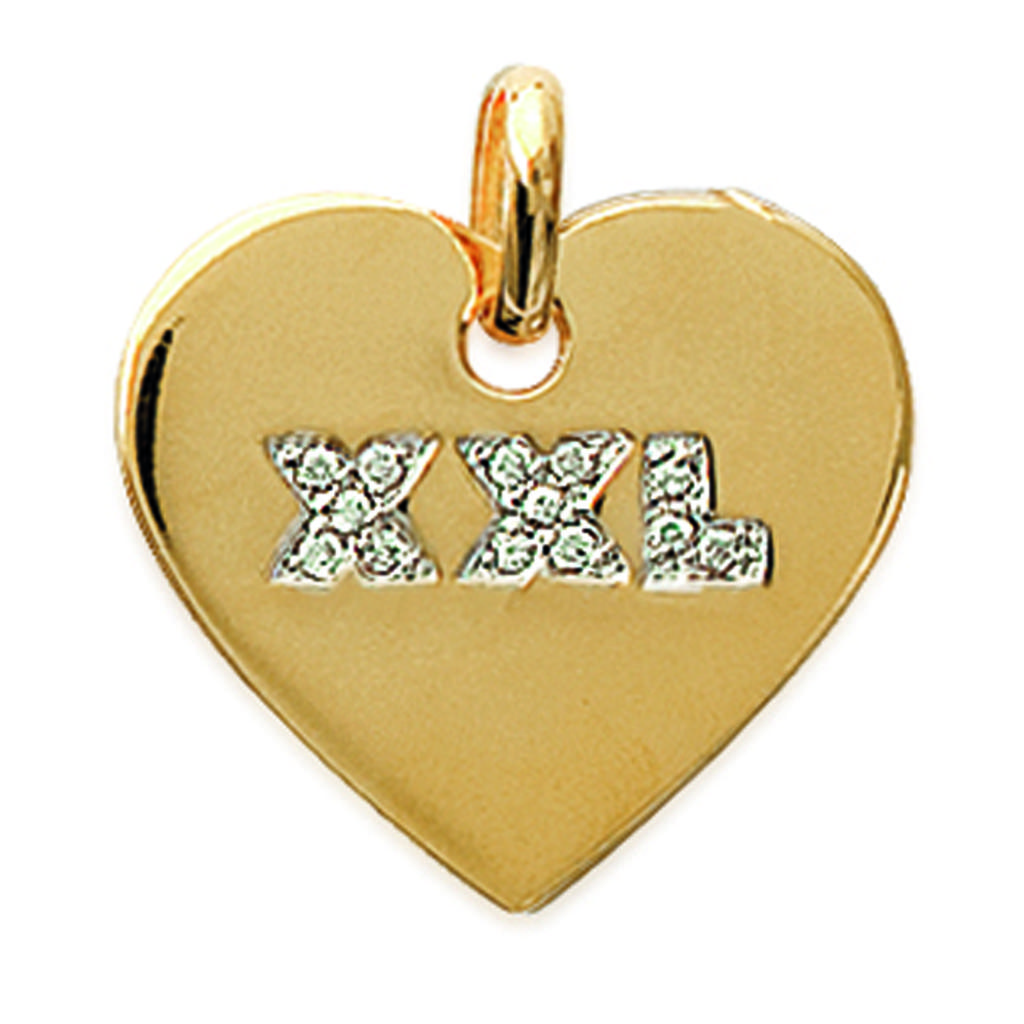 Les Trésors De Lily [D4561] - Pendentif Plaqué Or 'Love XXL' blanc doré - 16x20 mm