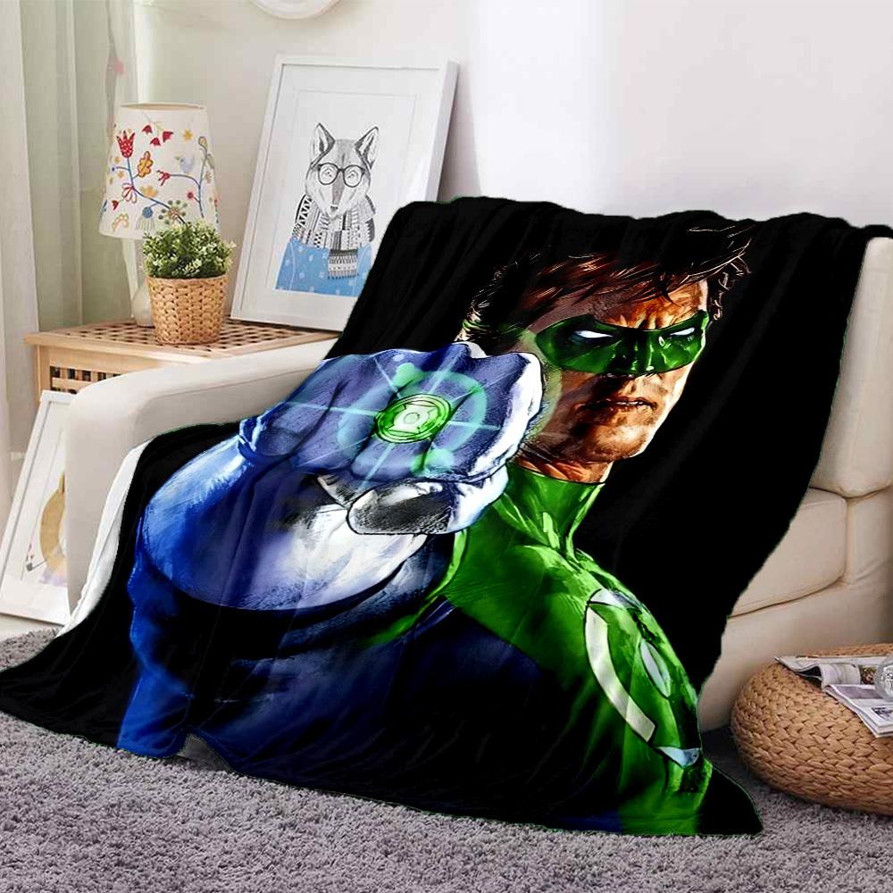 1pc Green Lantern, Superhero Blanket | Polyester Fiber, All-Season Comfort for Sofa, Bed, Office, Car, Camping, Ideal Home Decor & Gift, Office Comfor