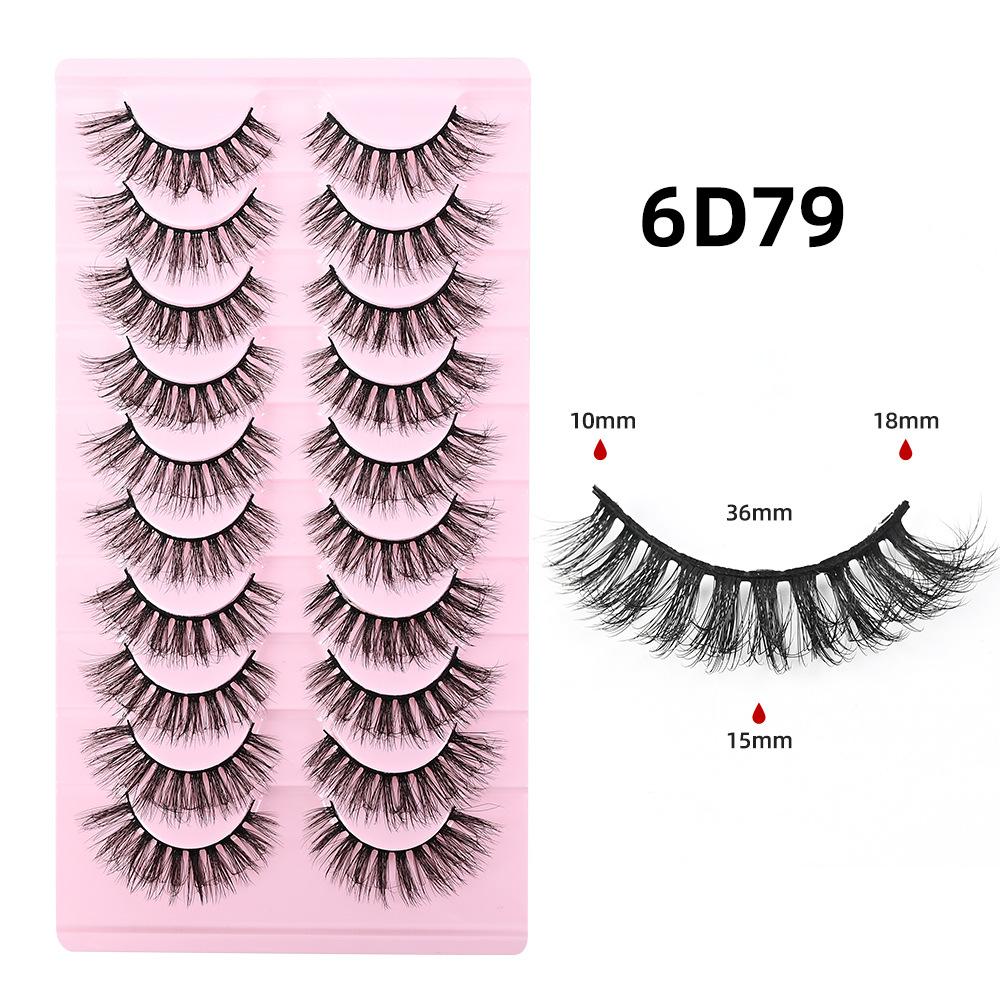 10 Pairs 3D Synthetic Mink Eyelashes Volume Dramatic Long False Eyelashes Bulk Pack