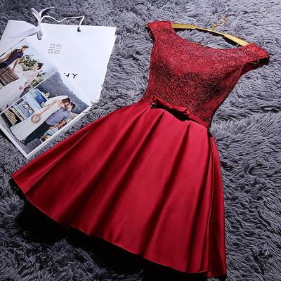 Elegant Ladies Wedding Banquet Solid Color Lace Satin Sleeveless Evening Midi Dress