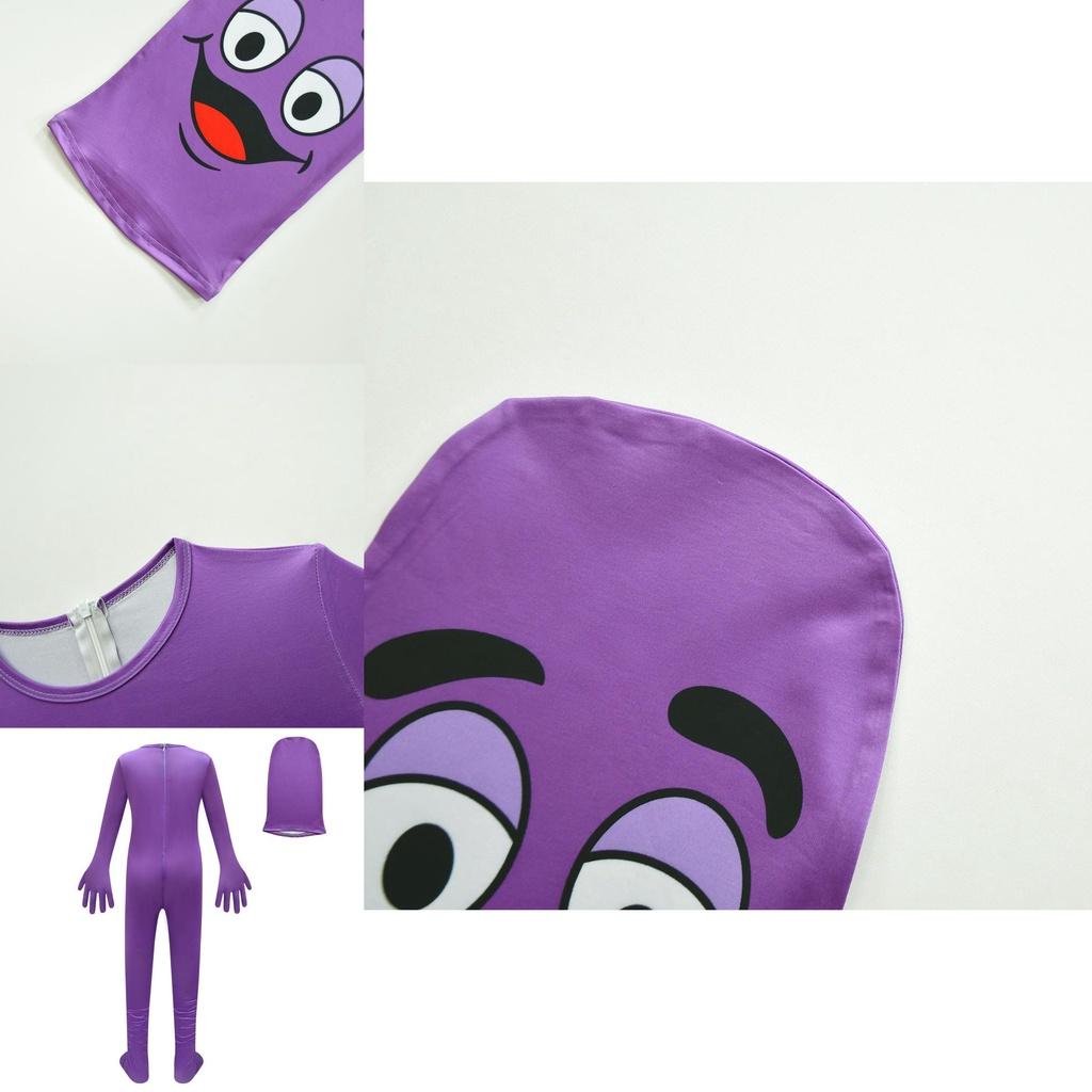 McDonald's Spookgezicht Onesie Paars Cartoon Kostuum Voor Kinderen