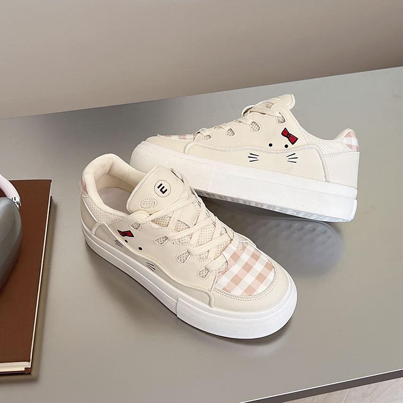 Platform comfortable board shoes women's spring and autumn new cute versatile cat little white shoes fashion casual women's shoes trend