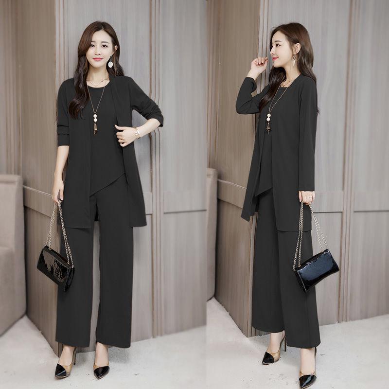 Spring & Autumn Loose Fit Three-Piece Plus Size Women's Fashion Suit
