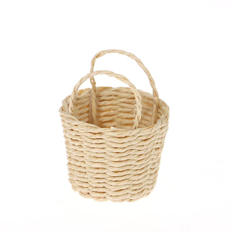 Mini Căsuță de Păpuși Drăguță Cadru Rattan Coș Împletit Manual Jucării Drăguțe Păpuși Decorațiune Miniatură