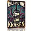 Vintage Kraken Rum Plåtskylt Antik Metall Väggdekor Bar Pub Man Cave Hem 8x12 Tum