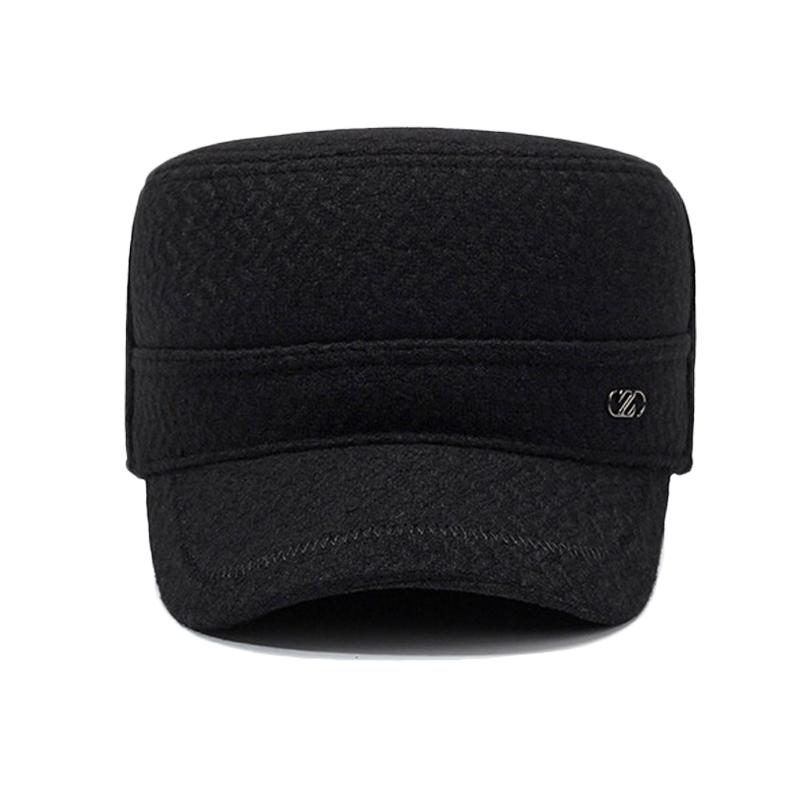 Middle-Aged Cap Men's Warm Ear Protection Cap Autumn Winter Flat Cap Father Cap