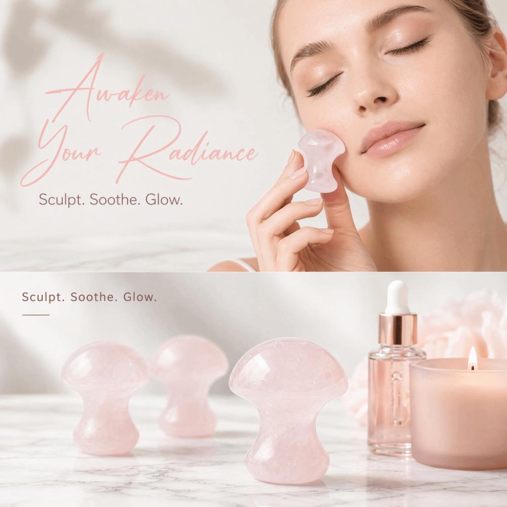 Pink Gua Sha Tool Crystal Face Massage Tool Massage Crystals Rose Quartz Massage Stone Beauty Spa