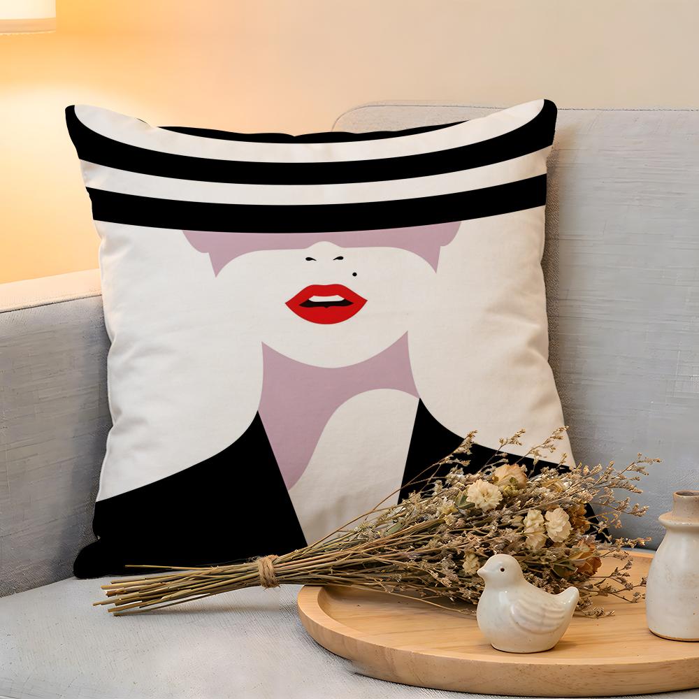 

Cushion Cover Linen SkinFriendly Soft Decorative Case for Sofa Home Decor Advanced Black White Pillow cover 30x30cm