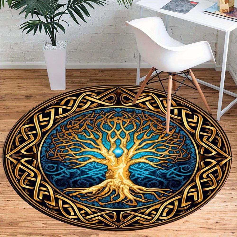 

1pc Retro 1120186646 Pattern Round Floor Mat, Non-slip for Living Room Bedroom Chair Carpets Home Decor Gifts, Home Decor Room Decor Outdoor 80cm by 80cm