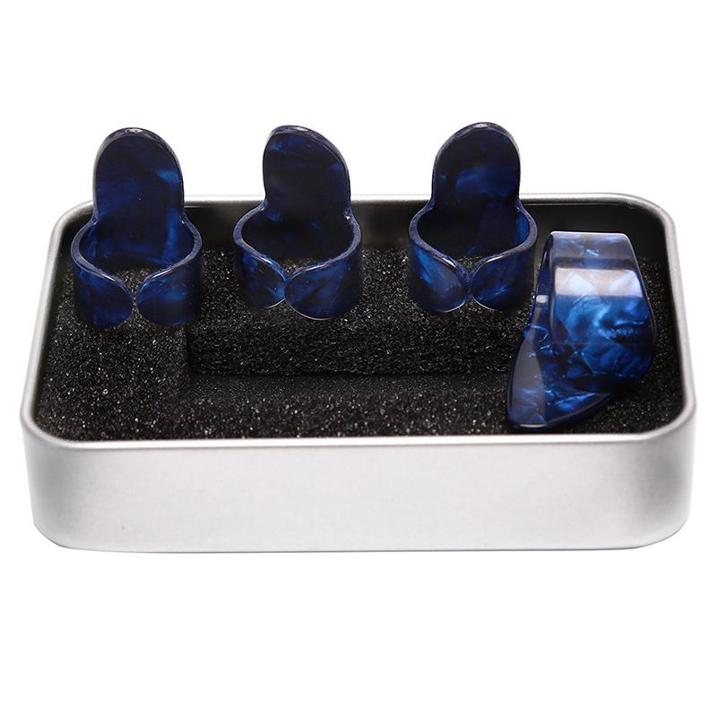 

4шт/набор 1 большой палец + 3 пальца медиаторы гитарные плектры для электрогитары темно-синий