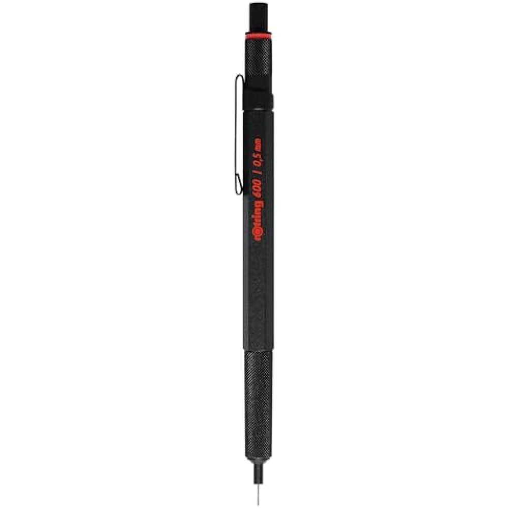 RotRing Rotling Mechanical Pencil 0.5mm 600 Black Pen with Pouch & Notebook Gift Box with Shopper...