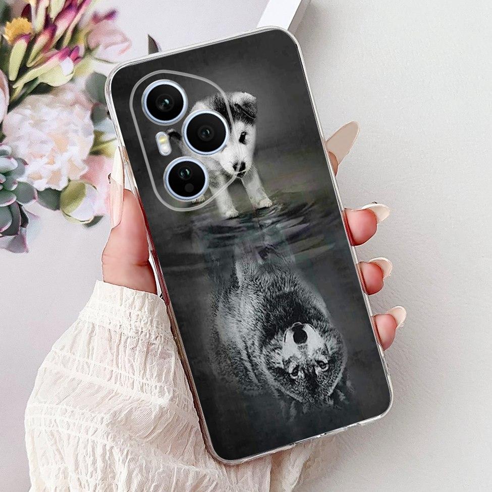 Clear For Honor 400 Pro Case DNP-NX9 Cute Cartoon Cat Fashion Flower Funny Painted Soft Bumper For Honor 400Pro Back Cover Funda