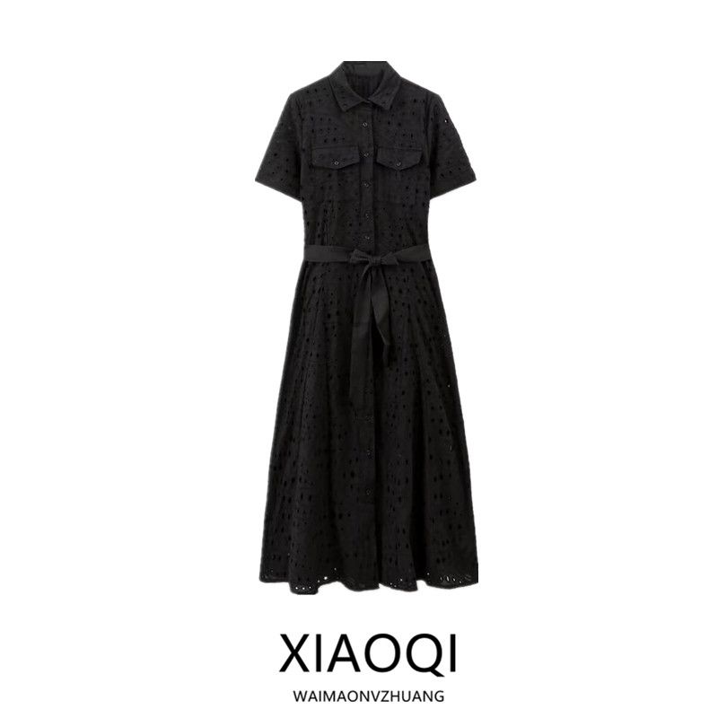 Fashion Style 2024 Autumn New Women's Clothing Easiest for Match Embroider Shirt Short Sleeve and Long Pattern Dress 4877288