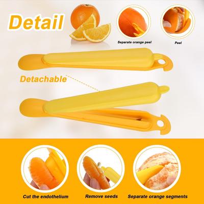 Éplucheur d'Orange en Acier Inoxydable Multifonctionnel Éplucheur Couteau à Éplucher Fruits Légumes Ouvreur Pomélo Citron Agrumes Accessoire de Cuisine