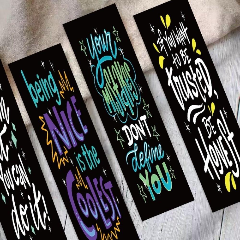 24/30PCS Set Uplifting Quotes Motivational Bookmarks Reading Book Clip Student Gift