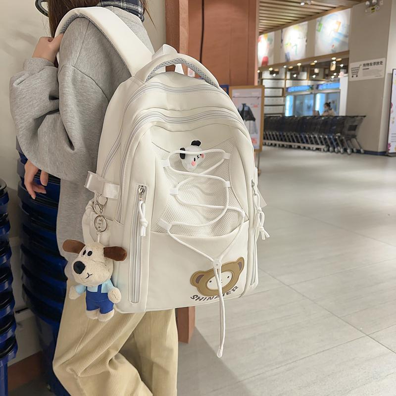 Contrast Color Backpack Junior High School Student Schoolbag Lightweight Large Capacity Backpack