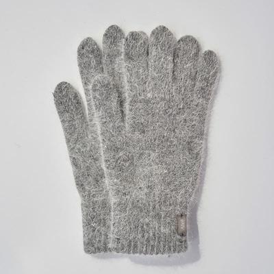 Ahre Nue Fingerloch Angora-Wollhandschuhe _GRAU