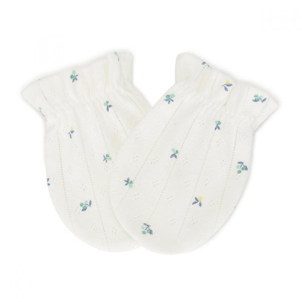 Bluedog Baby Gift Set  Leaf Flower Baby Bodysuit And Mittens 46170 000 02+46170 008 03