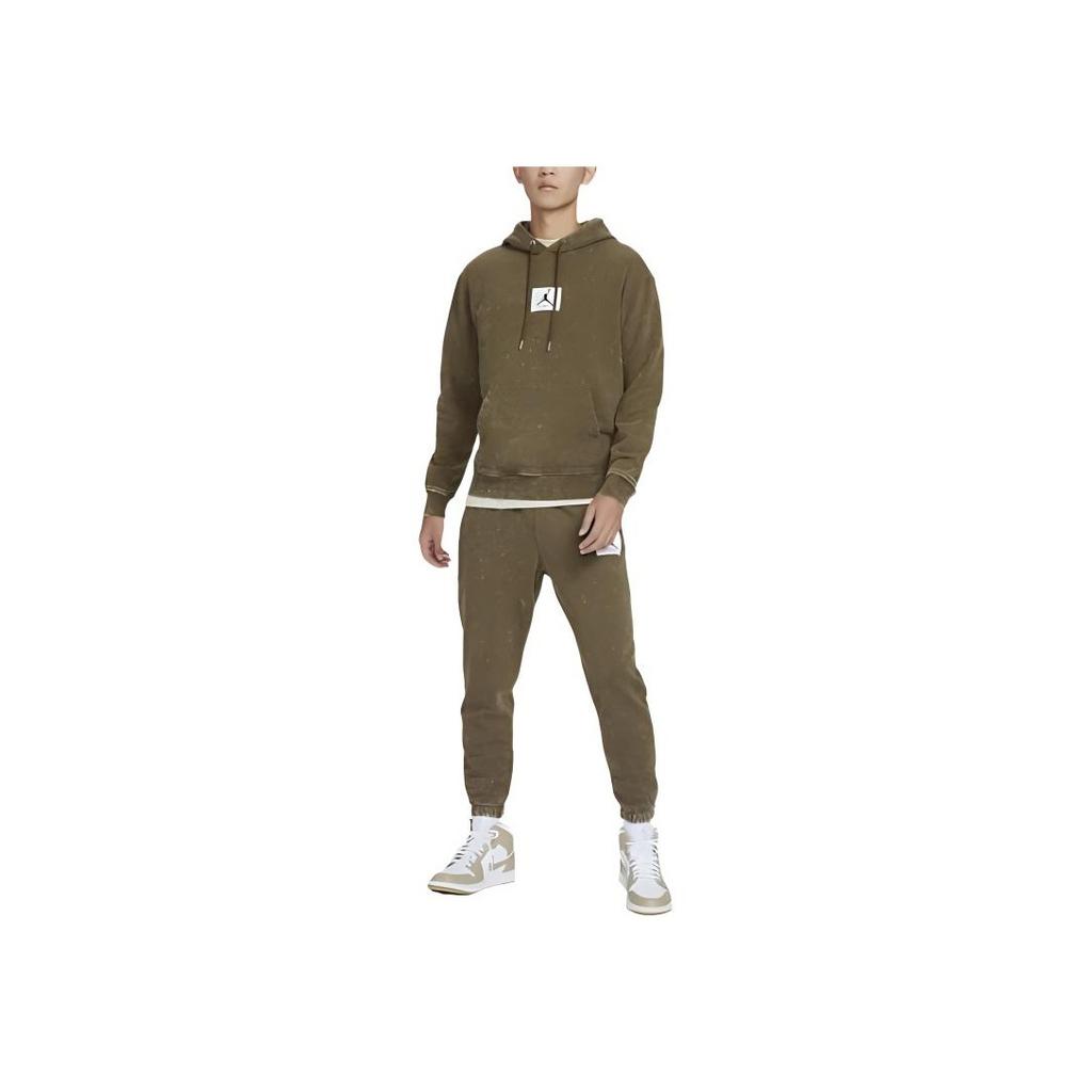 Jordan Logo Print Sport Casual Pullover Hoodie Long Sleeve Sweatshirt Men Tops Light-Olive DR3088-385