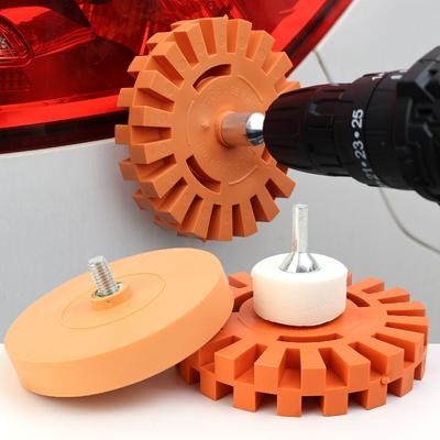 3.5/4Inch Decal Eraser Wheel Pneumatic Car Sticker Film Glue Remover Pin Stripe Removal Tool Car Adhesive Graphics Cleaning Tool