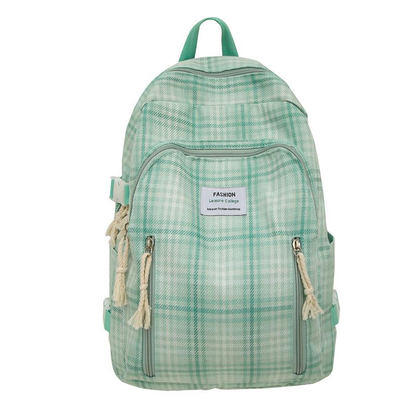 Japanese Leisure Art Mori Small Fresh Plaid Schoolbag Backpack Female Korean Version Junior High School Students Travel Backpack