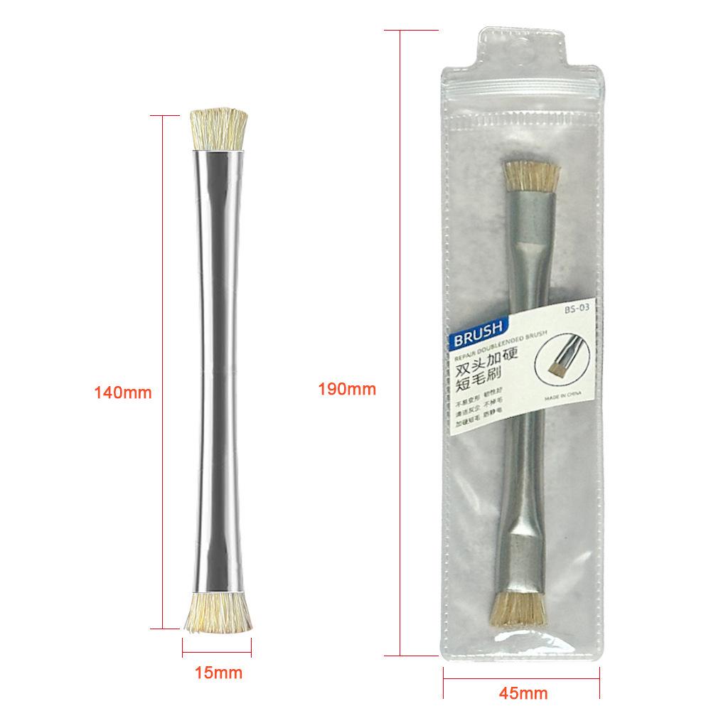 Dual-Head Hog Bristle Brush for Mobile Motherboard and Solder Cleaning