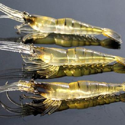 MUQZI Sports Accessory 3Pcs Soft Shrimp Shape Bionic Baits Minnow Lures Crankbaits Fishing Tackle