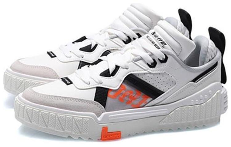 Li Ning 001 Unblock Slip Resistant Abrasion Resistant Low top Skateboard Shoes Women's White AGCQ232-2