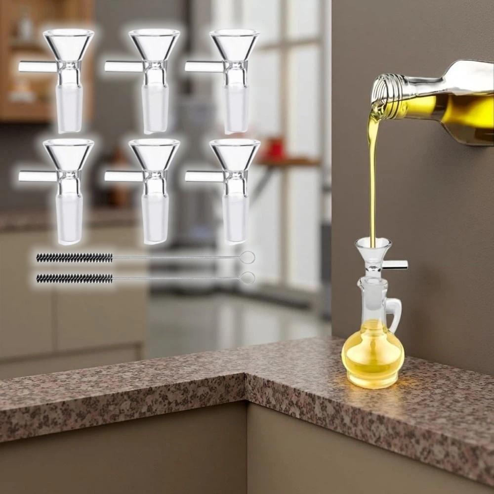 6 Stück Kompakter Glasfiltertrichter Mini Dreieckiger Saugfiltertrichter Einmachen